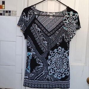 Small black and blue ornamental top